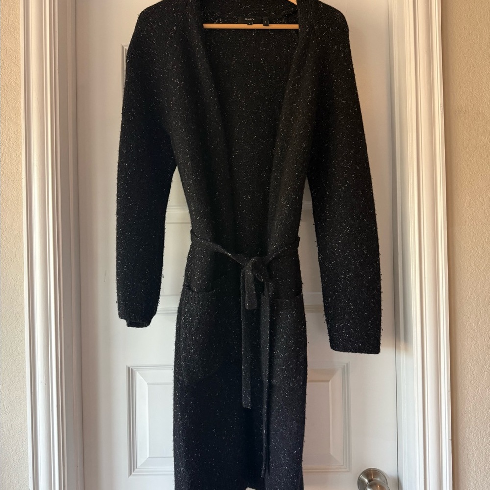 Theory Black Speckled Knit Sweater